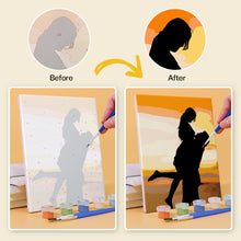 Load image into Gallery viewer, Mini Paint by numbers 15x20cm (6 pieces) - Romantic Sunset Silhouettes