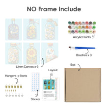 Load image into Gallery viewer, Mini Paint by numbers 15x20cm (6 pieces) - Magical Glass Bottle Series