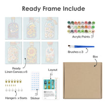 Load image into Gallery viewer, Mini Paint by numbers 15x20cm (6 pieces) - Magical Glass Bottle Series