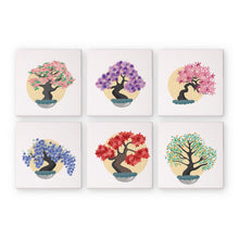 Load image into Gallery viewer, Mini Paint by numbers 15x15cm (6 pieces) - Seasonal Bonsai Tree