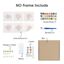 Load image into Gallery viewer, Mini Paint by numbers 15x15cm (6 pieces) - Seasonal Bonsai Tree