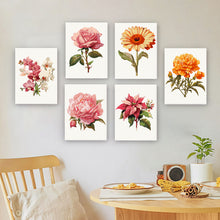 Load image into Gallery viewer, Mini Paint by numbers 15x20cm (6 pieces) - Spring Botanical Garden