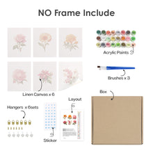 Load image into Gallery viewer, Mini Paint by numbers 15x20cm (6 pieces) - Spring Botanical Garden