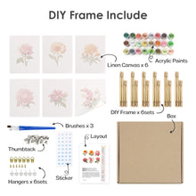 Load image into Gallery viewer, Mini Paint by numbers 15x20cm (6 pieces) - Spring Botanical Garden