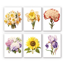 Load image into Gallery viewer, Mini Paint by numbers 15x20cm (6 pieces) - Floral Journey