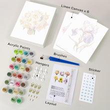 Load image into Gallery viewer, Mini Paint by numbers 15x20cm (6 pieces) - Floral Journey