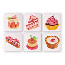 Load image into Gallery viewer, Mini Paint by numbers 15x15cm (6 pieces) - Sweet Desserts Series 1