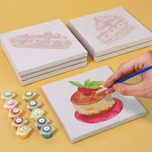 Load image into Gallery viewer, Mini Paint by numbers 15x15cm (6 pieces) - Sweet Desserts Series 1