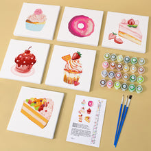 Load image into Gallery viewer, Mini Paint by numbers 15x15cm (6 pieces) - Sweet Desserts Series 2