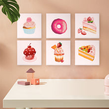 Load image into Gallery viewer, Mini Paint by numbers 15x15cm (6 pieces) - Sweet Desserts Series 2