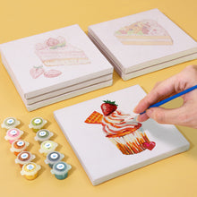 Load image into Gallery viewer, Mini Paint by numbers 15x15cm (6 pieces) - Sweet Desserts Series 2