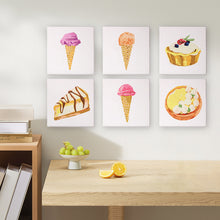 Load image into Gallery viewer, Mini Paint by numbers 15x15cm (6 pieces) - Sweet Desserts Series 3
