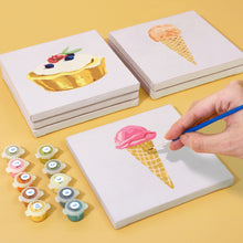 Load image into Gallery viewer, Mini Paint by numbers 15x15cm (6 pieces) - Sweet Desserts Series 3