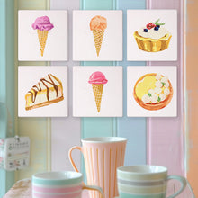 Load image into Gallery viewer, Mini Paint by numbers 15x15cm (6 pieces) - Sweet Desserts Series 3