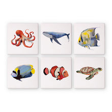 Load image into Gallery viewer, Mini Paint by numbers 15x15cm (6 pieces) - Ocean Creatures Series
