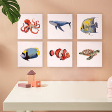 Load image into Gallery viewer, Mini Paint by numbers 15x15cm (6 pieces) - Ocean Creatures Series