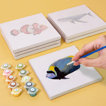 Load image into Gallery viewer, Mini Paint by numbers 15x15cm (6 pieces) - Ocean Creatures Series