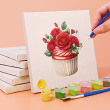 Load image into Gallery viewer, Mini Paint by numbers 15x15cm (6 pieces) - Red Rose Valentine's Day Series 1
