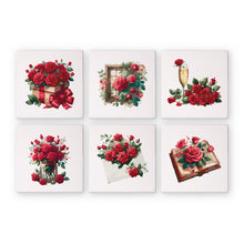 Load image into Gallery viewer, Mini Paint by numbers 15x15cm (6 pieces) - Red Rose Valentine's Day Series 2