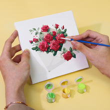 Load image into Gallery viewer, Mini Paint by numbers 15x15cm (6 pieces) - Red Rose Valentine's Day Series 2