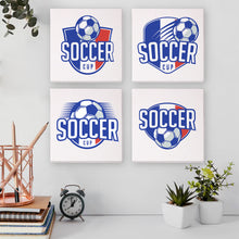Load image into Gallery viewer, Mini Paint by numbers 15x15cm (4 pieces) - Football Cup