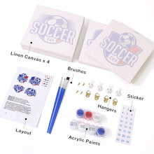 Load image into Gallery viewer, Mini Paint by numbers 15x15cm (4 pieces) - Football Cup