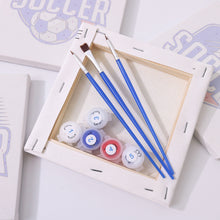 Load image into Gallery viewer, Mini Paint by numbers 15x15cm (4 pieces) - Football Cup