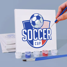 Load image into Gallery viewer, Mini Paint by numbers 15x15cm (4 pieces) - Football Cup