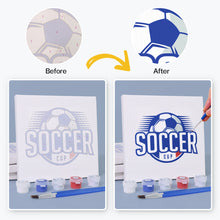 Load image into Gallery viewer, Mini Paint by numbers 15x15cm (4 pieces) - Football Cup
