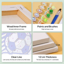 Load image into Gallery viewer, Mini Paint by numbers 15x15cm (4 pieces) - Football Cup