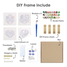 Load image into Gallery viewer, Mini Paint by numbers 15x15cm (4 pieces) - Football Cup