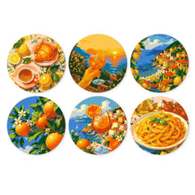 Load image into Gallery viewer, Mini Paint by Numbers Set - Discs Ø20cm (6 pieces) - Dolce Vita Escape Figured'Art