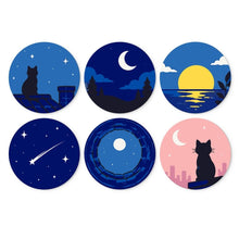 Load image into Gallery viewer, Mini Paint by Numbers Set - Discs Ø20cm (6 pieces) - Moonlit Dreams Figured'Art