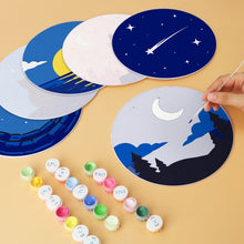 Load image into Gallery viewer, Mini Paint by Numbers Set - Discs Ø20cm (6 pieces) - Moonlit Dreams