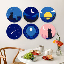 Load image into Gallery viewer, Mini Paint by Numbers Set - Discs Ø20cm (6 pieces) - Moonlit Dreams