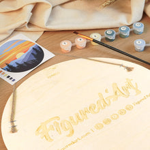 Load image into Gallery viewer, Paint by numbers on Wood Slice - Pastel Sunrise
