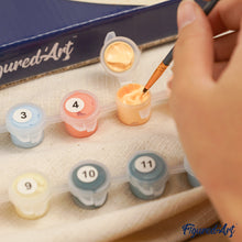 Load image into Gallery viewer, Paint by numbers on Wood Slice - Abstract Plants in the Sun