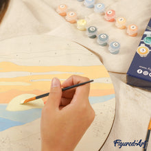 Load image into Gallery viewer, Paint by numbers on Wood Slice - Beauty Behind Flowers