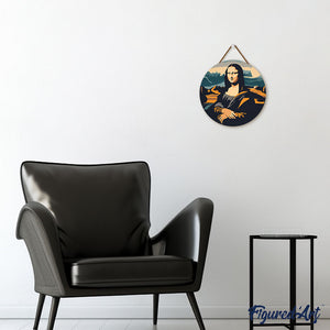Paint by numbers on Wood Slice - Mona Lisa