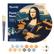 Load image into Gallery viewer, Paint by numbers on Wood Slice - Mona Lisa