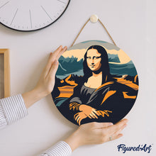 Load image into Gallery viewer, Paint by numbers on Wood Slice - Mona Lisa