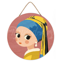 Load image into Gallery viewer, Paint by numbers on Wood Slice - Girl with Earring