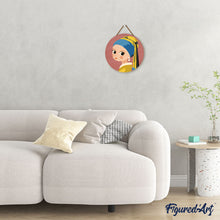 Load image into Gallery viewer, Paint by numbers on Wood Slice - Girl with Earring
