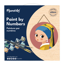 Load image into Gallery viewer, Paint by numbers on Wood Slice - Girl with Earring
