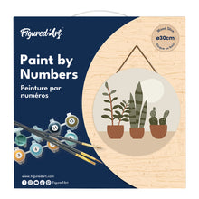 Load image into Gallery viewer, Paint by numbers on Wood Slice - Three plant pots