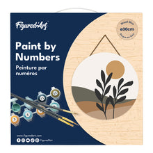 Load image into Gallery viewer, Paint by numbers on Wood Slice - Abstract Plants in the Sun