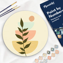 Load image into Gallery viewer, Paint by numbers on Wood Slice - Abstract Botanical Art 2 Figured'Art UK