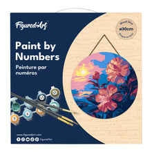 Load image into Gallery viewer, Paint by numbers on Wood Slice - Hibiscus at Sunset
