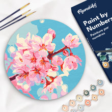 Load image into Gallery viewer, Paint by numbers on Wood Slice - Cherry Blossom Figured'Art UK