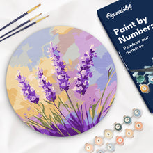 Load image into Gallery viewer, Paint by numbers on Wood Slice - Lavender Figured'Art UK